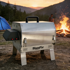 Double-Row Electric Rotating Grill, 360° Automatic Rotisserie BBQ Grill with Even Heating for Outdoor Cooking, Backyard & Camping
