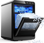 40Lbs Nugget Ice Maker Countertop, Self-Cleaning Pebble Ice Machine with Ice Scoop & Basket for Home, Kitchen & Office