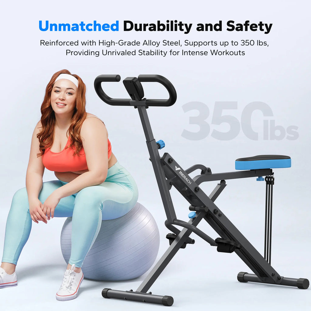 2-in-1 Squat Rowing Machine, Adjustable Resistance Glutes Leg Workout Equipment with LCD Monitor, 350LBS Capacity Home Gym Exercise for Women Summervibes