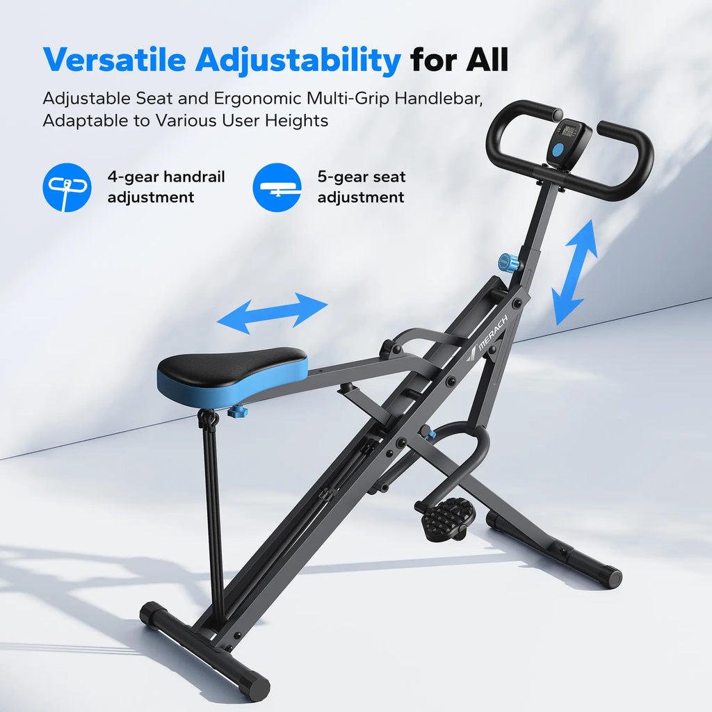 2-in-1 Squat Rowing Machine, Adjustable Resistance Glutes Leg Workout Equipment with LCD Monitor, 350LBS Capacity Home Gym Exercise for Women Summervibes
