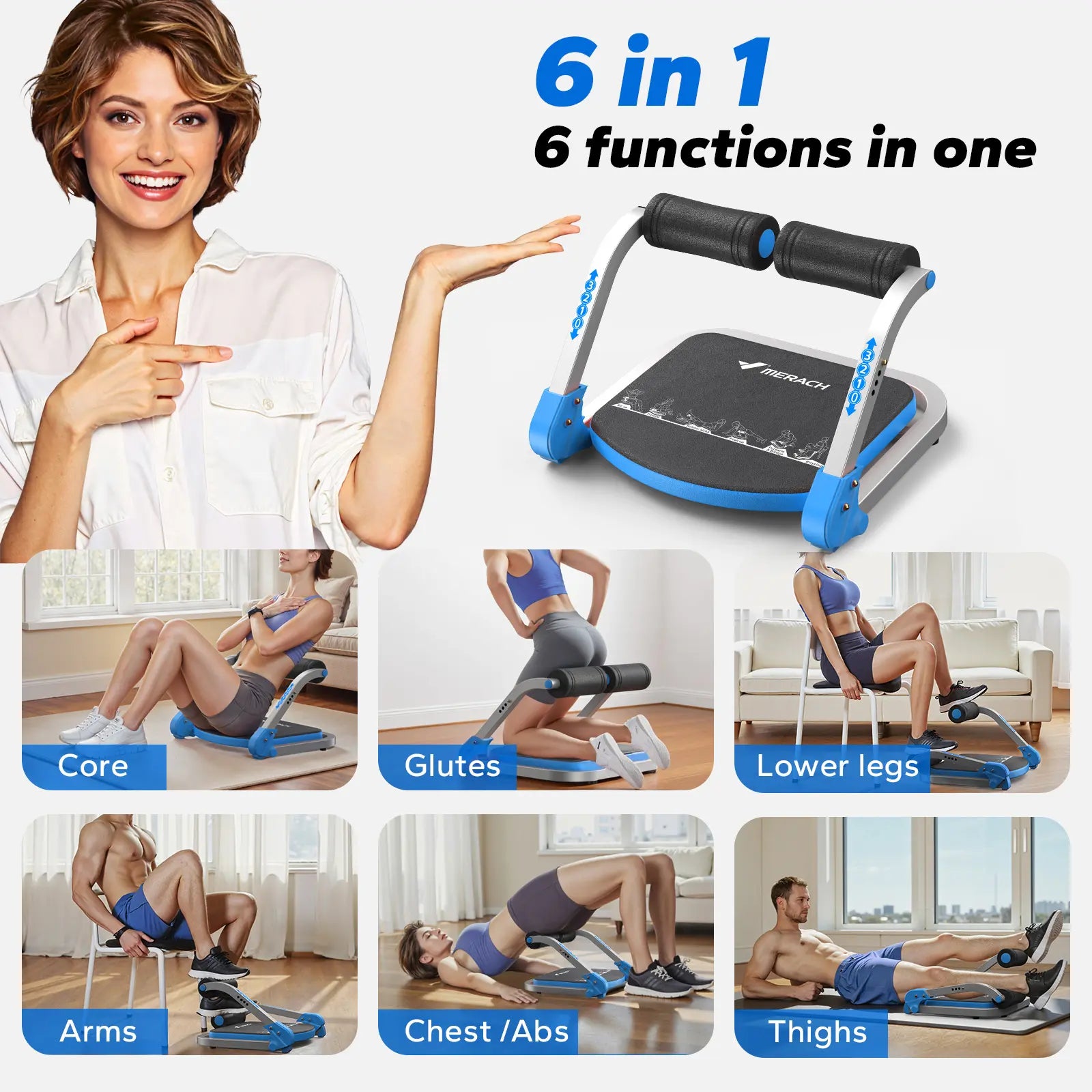 3-Level Adjustable Sit-Up Ab Trainer