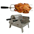Double-Row Electric Rotating Grill, 360° Automatic Rotisserie BBQ Grill with Even Heating for Outdoor Cooking, Backyard & Camping