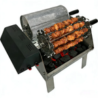 Double-Row Electric Rotating Grill, 360° Automatic Rotisserie BBQ Grill with Even Heating for Outdoor Cooking, Backyard & Camping