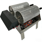 Double-Row Electric Rotating Grill, 360° Automatic Rotisserie BBQ Grill with Even Heating for Outdoor Cooking, Backyard & Camping
