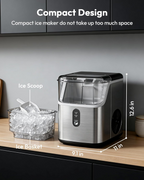 Nugget Ice Maker Countertop, Ready in 7 Mins, 34Lbs/24H Pebble Ice Machine, Self-Cleaning with Ice Scoop & Basket