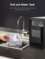 40Lbs Nugget Ice Maker Countertop, Self-Cleaning Pebble Ice Machine with Ice Scoop & Basket for Home, Kitchen & Office