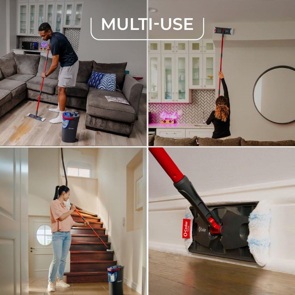 O-Cedar H2prO Flat Mop System | Quick Everyday Cleaning | Dual-Tank Fresh Water System | Machine Washable Reusable Microfiber Mop Pad | Safe on Hardwood, Tile & Vinyl Floors