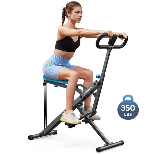 2-in-1 Squat Rowing Machine, Adjustable Resistance Glutes Leg Workout Equipment with LCD Monitor, 350LBS Capacity Home Gym Exercise for Women Summervibes