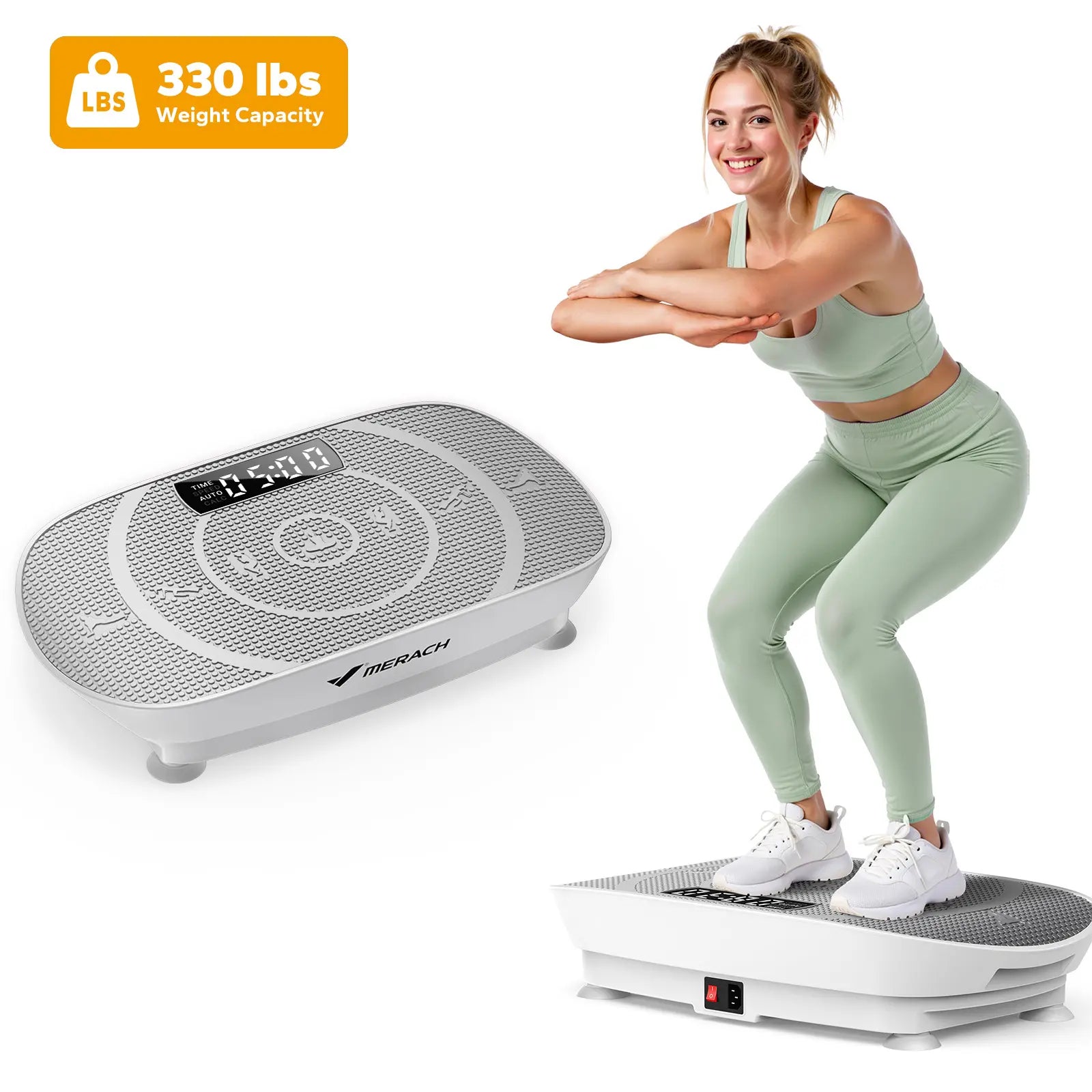 Space-Saving Slim Vibration Plate, Lymphatic Drainage Whole Body Home Workout Machine