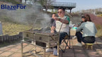 Box-Style Rotating Charcoal Grill, 360° BBQ Grill for Outdoor Cooking