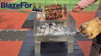 Double-Row Electric Rotating Grill, 360° Automatic Rotisserie BBQ Grill with Even Heating for Outdoor Cooking, Backyard & Camping